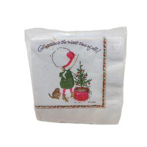 Holly Hobbie Christmas Napkins Unused Sealed 20 House of paper 9 7/8x10